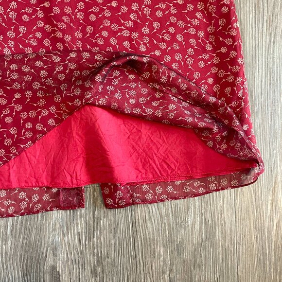 Vintage red floral midi skirt - Picture 9 of 11